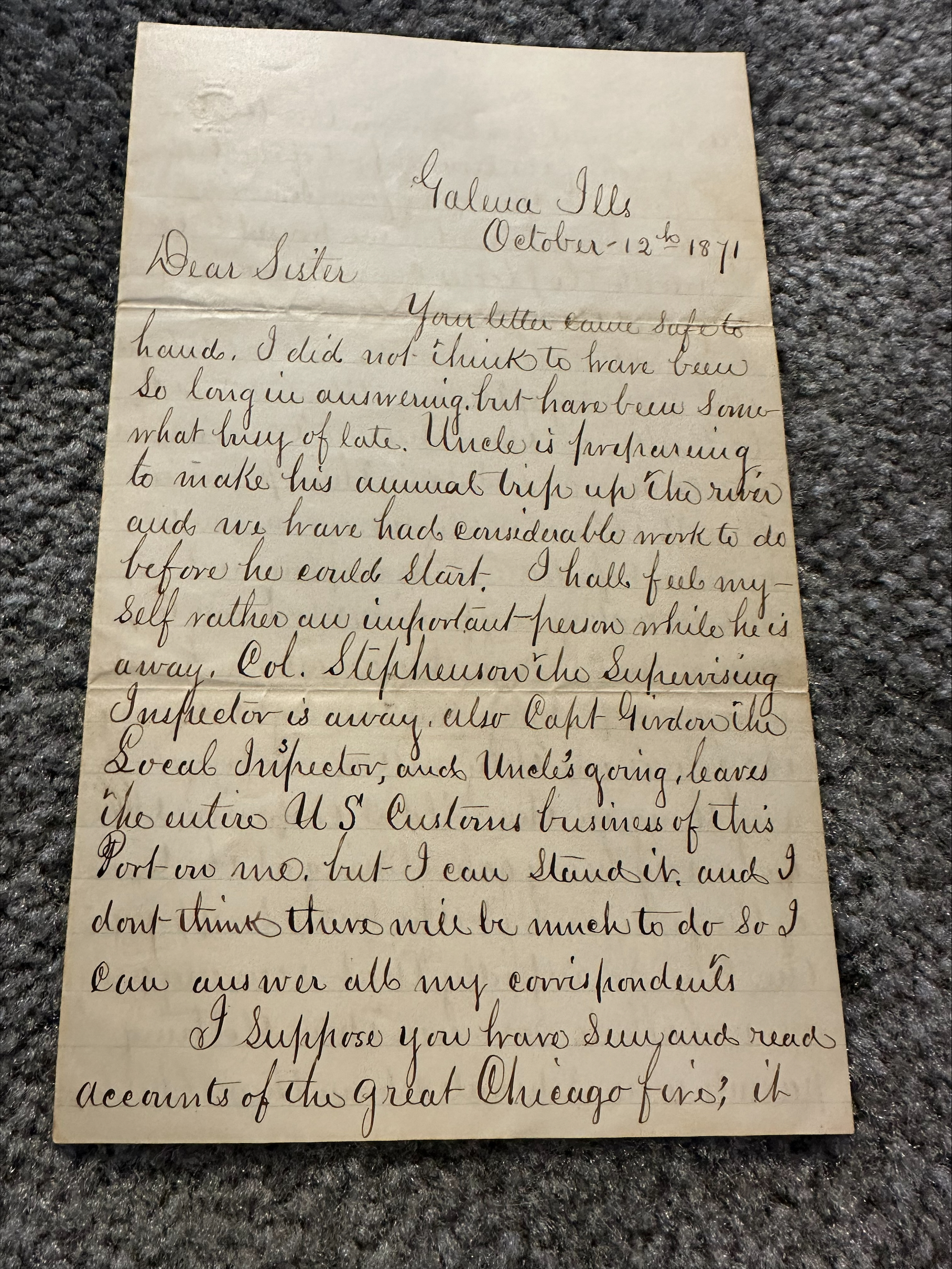 An Old Letter Helps Understand the Chicago Fire